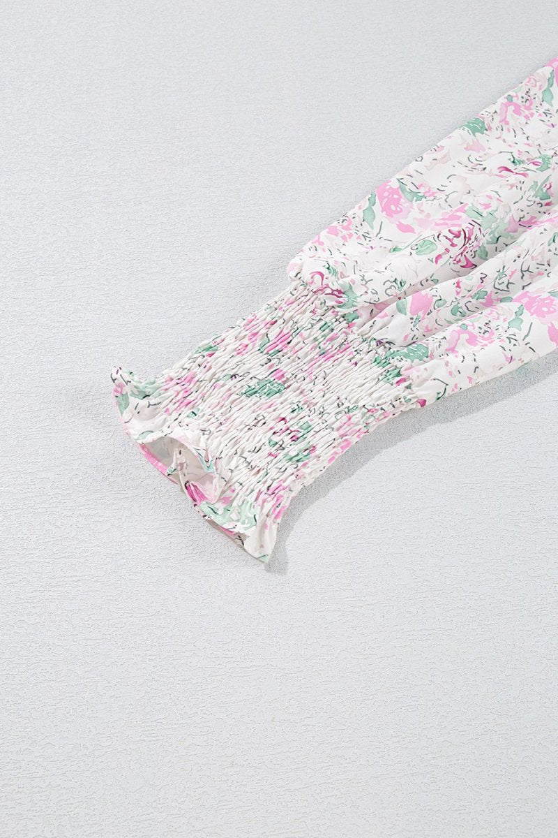 Stylish Printed Round Neck Long Sleeve Blouse for Women - Love Salve